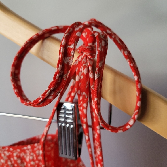 Red Floral Midi Dress - Picture 4 of 7